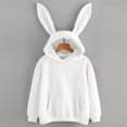 thumbnail image 2 of EliteGoogv Women Hoodies Sweatshirts bunny ear hoody Sweatshirts Loose Fit Sportswear Activewear Comfortable thermal Winter White L, 2 of 5