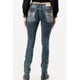 thumbnail image 3 of Grace in LA Women's Steer Head Cactus Embellished Bootcut Stretch Jeans (25, Blue Stonewashed), 3 of 3