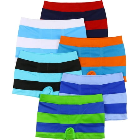 UPC: 0192039986902 | ToBeInStyle Boy s Pack of 6 Assorted Print Seamless Boxer Briefs – Thick Stripes – Small