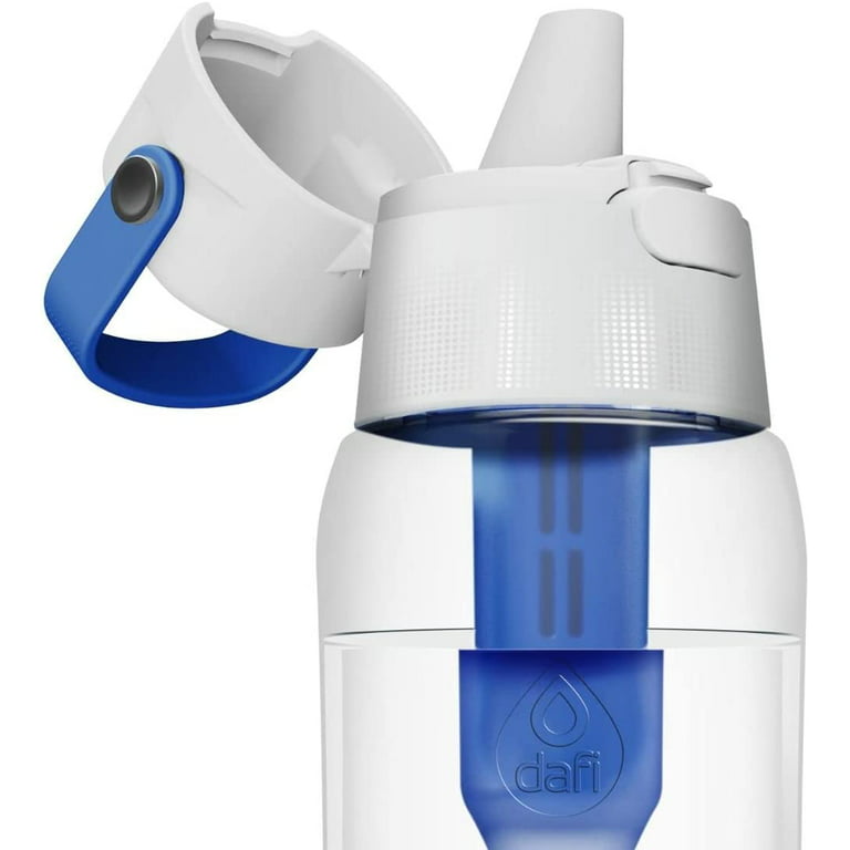 Dafi Filtering Water Bottles Kid Size 10 fl oz + 2 Filters + New Cap Blue Made in Europe BPA-Free
