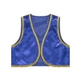 thumbnail image 3 of DPOIS Arabian Prince Vest Costume for Kids Boys Fairytale Waistcoat Blue 12, 3 of 5