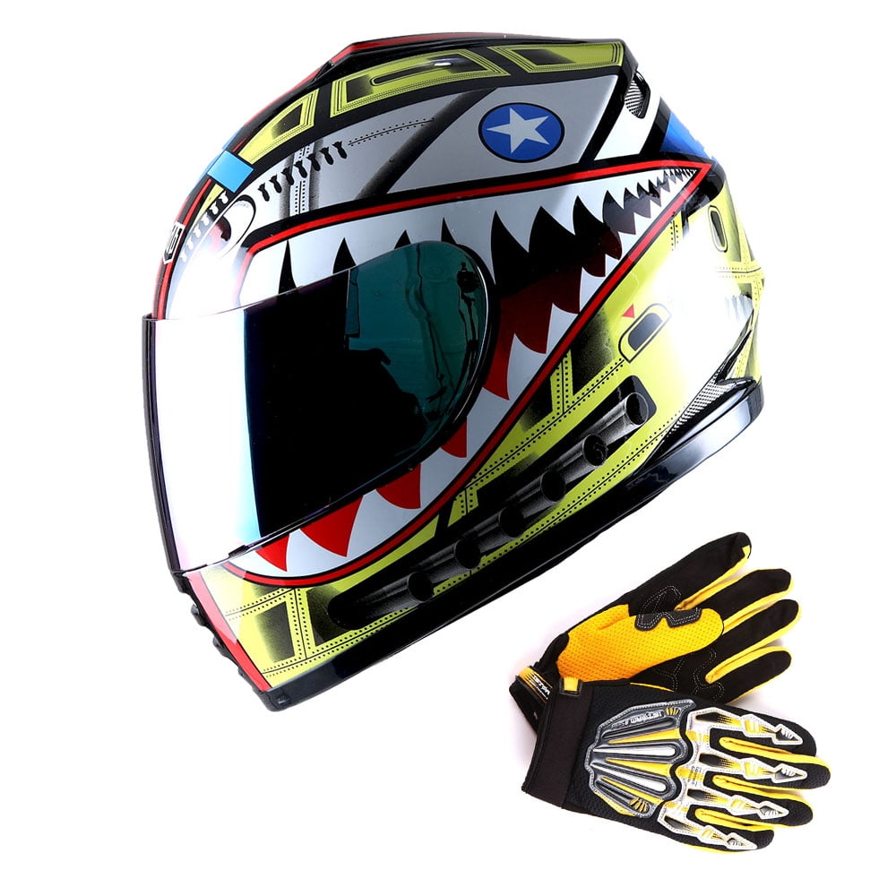 WOW Youth Motorcycle Full Face Helmet Street Bike BMX MX Kids B15 Shark