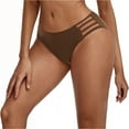 thumbnail image 2 of Arnsht Women's High Waisted Full Coverage Cheeky Bikini Bottoms Tummy Control Adjustable Drawstring Solid Color Swim Bottoms Brown XXL, 2 of 4