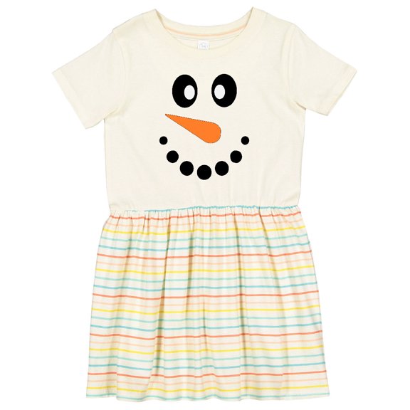 Inktastic Cute Smiling Snowman Face with Carrot Nose Girls Toddler Dress