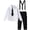 Black, variant on Boys 3-Piece Suspender Set, Kids White Long-Sleeve Shirt, Black Pants with Tie for School & Performances
