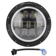 thumbnail image 2 of Motorcycle LED Headlight, Round DRL 7in Waterproof Halo Ring Angle Eyes Amber White With H4/H13 Adapter For Upgrade Replacement For Land Rover 90/110 Tdci, 2 of 8