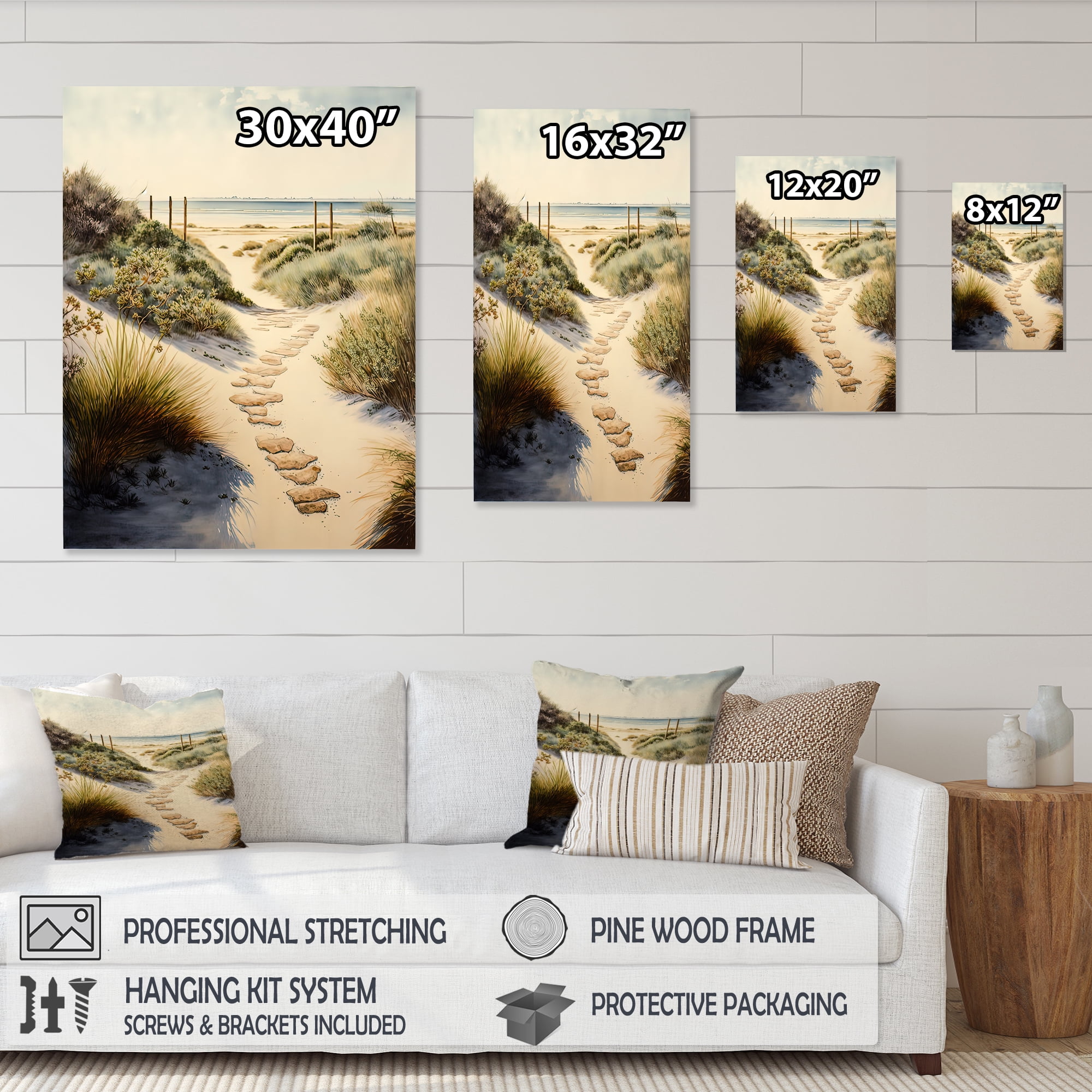 Designart Path To The Ocean III Canvas Wall Art