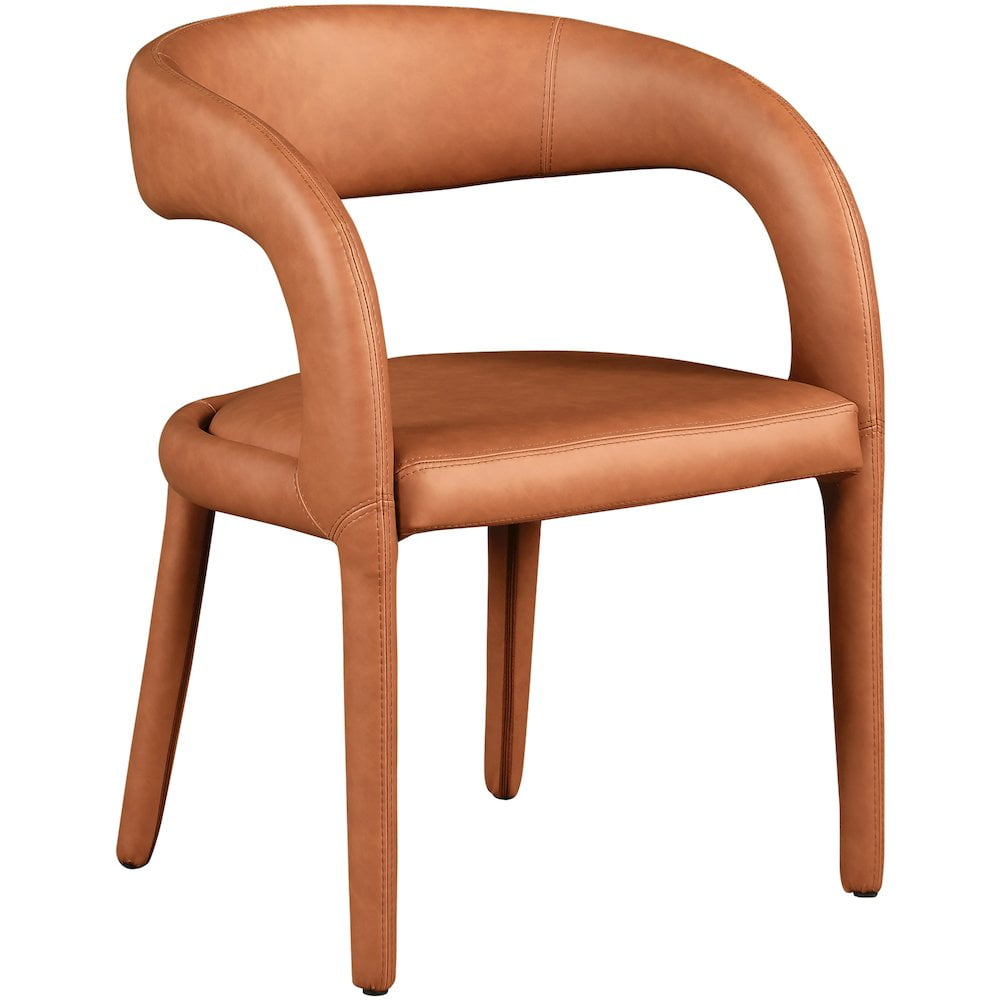 Meridian Furniture Sylvester Cognac Vegan Leather Dining Chair