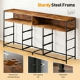 thumbnail image 6 of EnHomee 55” Long Dresser with Power Outlet & LED Lights TV Stand, 9 Fabric Drawers, Rustic Brown, 6 of 8
