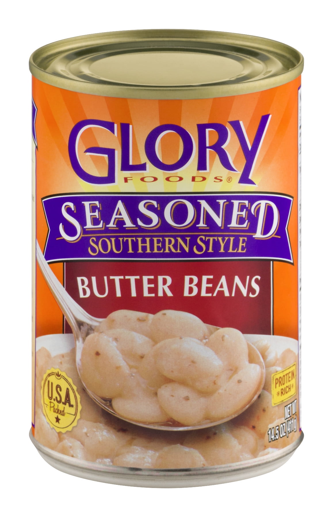 Glory Foods Seasoned Southern Style Butter Beans, 15.5 oz