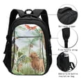 thumbnail image 3 of Balery Watercolor African Animals Wildlife Mochila con carga USB para hombre y mujer - Mochila impermeable y antirrobo para laptop con puerto USB para viajes, trabajo, 3 of 7