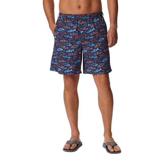 Columbia Men's Super Backcast Water Short, Carbon Fishfinder Print, Small
