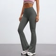 thumbnail image 2 of Flare Yoga Pants for Women Stretch High Waisted Tummy Control Leggings Comfy Casual Workout Bootcut Yoga Pants Gray M, 2 of 6