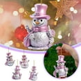 thumbnail image 2 of Lwlmwt Pink Snowman Christmas Ornaments Set of 4, Acrylic 2D Pink Ornaments for Christmas Tree, Cute Pink Snowman Decorations, Vintage Ornaments for Xmas Tree Holiday Crafts Hanging New Year, 2 of 9
