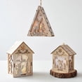thumbnail image 3 of Creative Wooden Lighted House Santa Claus Window Decoration Luminous Wooden Christmas Tree Decoration Hanging New Year Gift 2022, 3 of 5