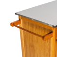 thumbnail image 4 of Ktaxon Wood Kitchen Trolley Cart Rolling Kitchen Island Cart with Stainless Steel Top Storage Cabinet Drawer and Towel Rack, 4 of 10