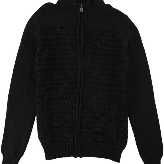 Alfani Mens Chenille Knit Sweater, Black, Small