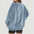 thumbnail image 3 of Yievot Womens Fuzzy Fleece Sweatshirt Oversized Soft Thermal Winter Pullover Casual Long Sleeve V-Neck Sweatshirts, 3 of 7