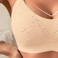 thumbnail image 5 of Njagoc3 Seamless Bras for Women Lace Trim Wireless Bra Gather Lift Support Bra Breathable Back Bra, 5 of 6