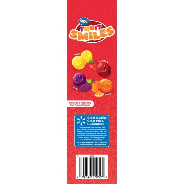 Great Value Fruit Smiles Snacks Original Flavor 22 Count with