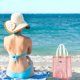 thumbnail image 5 of Bolsa de playa de malla resistente a la arena | Bolsa ligera de poliéster con correas reforzadas | Gran capacidad para toallas, juguetes, protector solar y zapatos | Bolsa plegable para guardar, 5 of 8