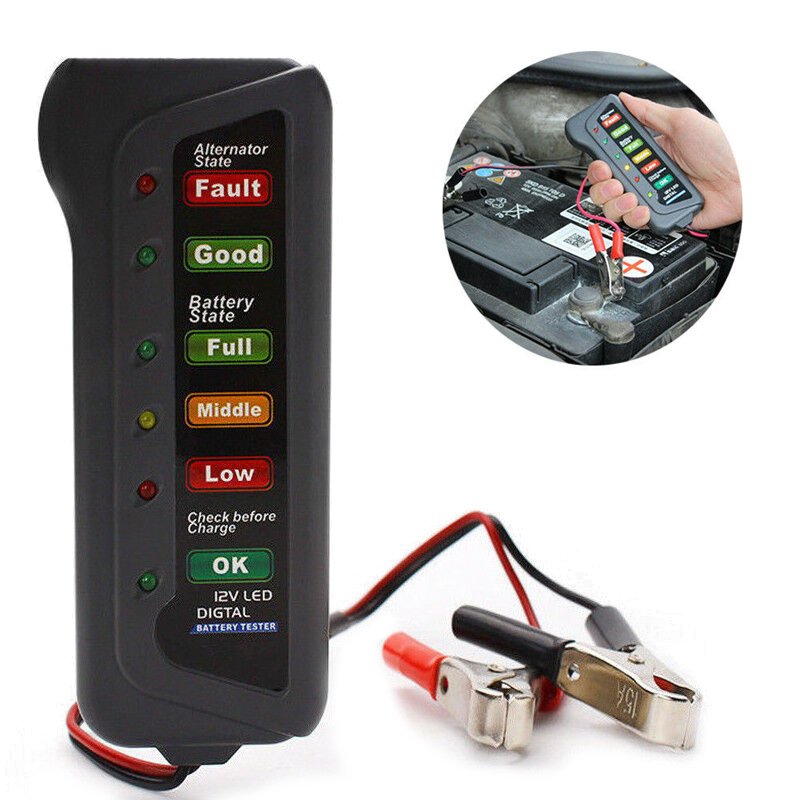 12V LED Car Battery Load Tester Alternator Analyzer Diagnostic Tool