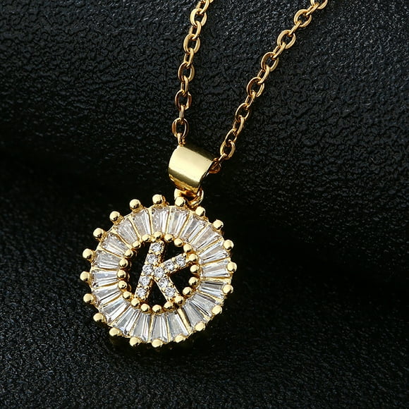 UP to 65% Off SMihono Necklaces for Women Fashion 26 English Letter Necklace Round Letter Zircon Necklace