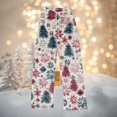 thumbnail image 2 of Women's Christmas Printed Plush Pants, Full Length Long Trousers for Winter Casual Wear, Soft and Warm Fleece Material with Festive Design for Women,Light Gray,S, 2 of 4