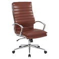 thumbnail image 1 of Scranton & Co High-Back Manager's Chair in Saddle Brown Faux Leather, 1 of 11