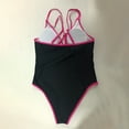 thumbnail image 2 of Aayomet Swimming Suits for Women Plus Size V Neck Mesh Sheer Tummy Control Bathing Suit with Adjustable Wide Straps,BK2 M, 2 of 5