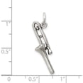 thumbnail image 3 of Sterling Silver Antiqued Trombone Charm Casted Polished 3-D Gorgeous Artisan Vibrant Bring sparkle and sophistication to your day, 3 of 4