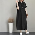thumbnail image 1 of MYG Robe Longue Décontractée Vintage en Coton et Lin pour Femmes Été Manches Courtes, 1 of 9