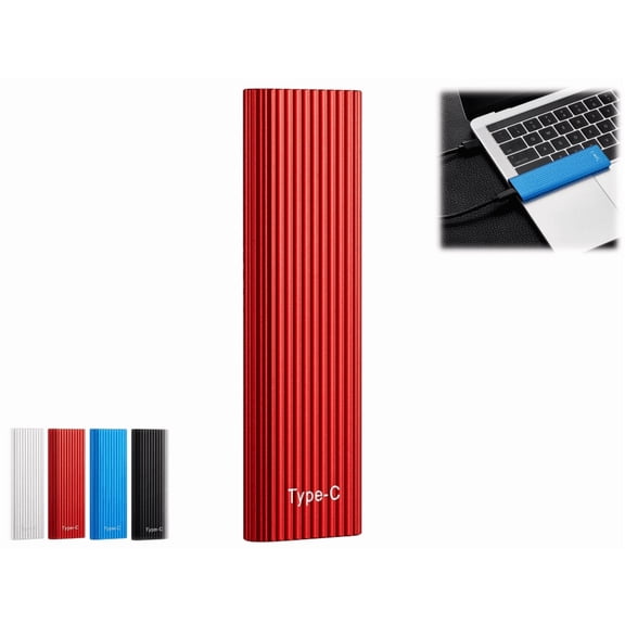 Mini Portable External SSD, USB 3.1 High Speed Solid State Drive for PC Mac Laptop, Drop Resistant Storage Backup, 4 Colors (Red)