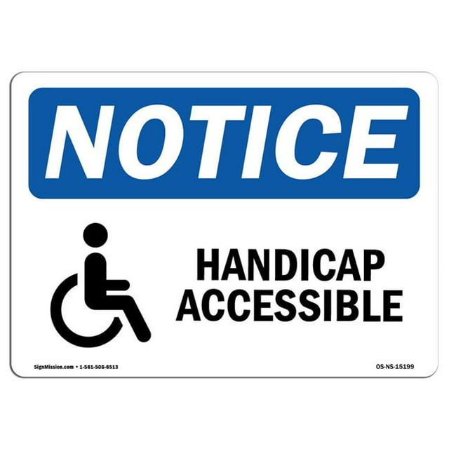SignMission OS-NS-A-1824-L-15199 18 x 24 Po Panneau d'Affichage OSHA - Avis Accessible