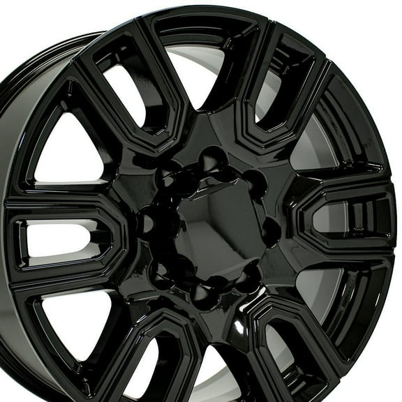 OE Wheels CV96 20 Inch Rims Fit GMC Sierra 2500/3500 AT4 Style 8x180 20x8.5 Gloss Black - Hollander 5950 (Set of 4)
