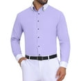 thumbnail image 1 of CAMISAS DE NEGOCIO FORMAL DE MANGA LARGA CON CUELLO DE COLORES CONTRASTANTES PARA HOMBRES L PÚRPURA, 1 of 5