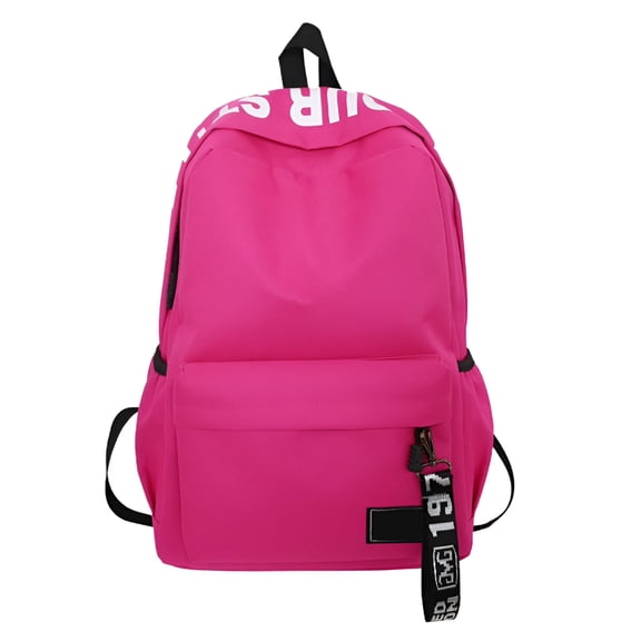 GASTROPOD High School Student Backpacks Schoolbag Lightweight Back to School Supplies 16 Inch Large Capacity Travel Canvas Polyester Laptop Backpack - Sports Bags for Students - Hot Pink