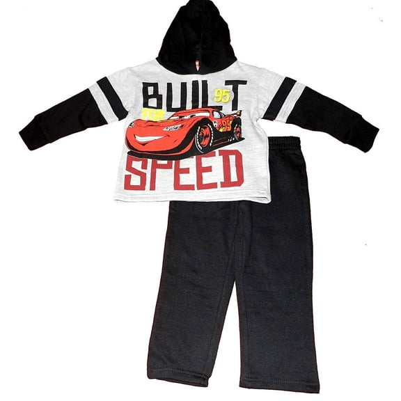 Disney Cars Little Boys' Toddler 2 Piece Fleece Set '' Built for Speed'' 2T Grey/Black