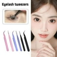thumbnail image 2 of ProGrip 115mm Pink False Eyelash Tweezer, Precision Stainless Steel Lash Extension Tool, Applicator for Individual & Strip Lashes, DIY Makeup Accessory, 2 of 8
