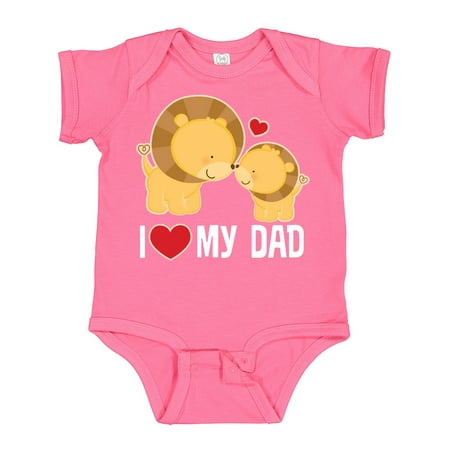 

Inktastic Fathers Day I Love My Dad Boys Lion Gift Baby Boy or Baby Girl Bodysuit