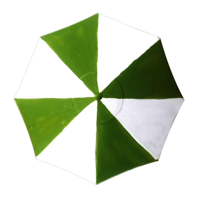 Milaget Parasol de Plage 1:64 Chaise Décorative Modèle de Table pour Maison de Poupée Déco Bonsaï Vert Blanc