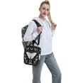 thumbnail image 5 of Lunch Box Black White Butterfly Moon Tarot Insulated Bag Reusable with Side Pocket for Work Picnic Hiking Daytrip Women, 5 of 10