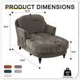 thumbnail image 5 of Upholstered Chaise Lounge, Comfy Linen Single Sofa Chair, Living Room Bedroom Rest Chair，Brown, 5 of 7