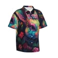 thumbnail image 2 of Balery Colorful Patterned Rabbit Print Men's Hawaiian Shirts Short Sleeve Beach Shirt Relaxed Fit Vacation Button Down Shirts-X-Large, 2 of 9