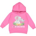 thumbnail image 2 of Inktastic I Love My Little Brother Elephant Family with Flowers Toddler Hoodie, 2 of 4