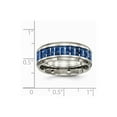 thumbnail image 6 of Titanium Polished Blue/White Carbon Fiber Inlay Ring Size: 8; for Adults and Teens; for Women and Men, 6 of 6