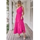 thumbnail image 2 of Vestido Maxi con Volantes y Un Hombro PRETTYGARDEN para Verano XL, 2 of 7