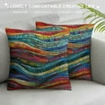 thumbnail image 3 of PHYHOO Boho Throw Pillow Covers Bohemian Wavy Pillow Covers Embroidered Waves Cushion Covers Geometric Ethnic Colorful Abstract Decorative Pillow Covers for Adult, 3 of 5