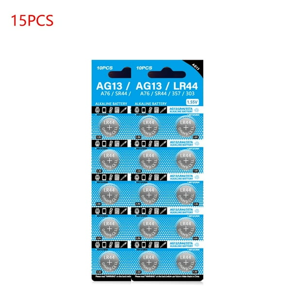 Batería alcalina AG13 LR44 A76 357 357A LR1154 SR1154 SR44 1,55 V para reloj, calculadora, llave de coche, reloj remoto, botón, celda de moneda