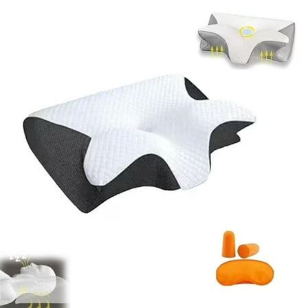 Sleep Apnea Pillow, Upgraded Cervical Pillow - All-Night Neck Support, For Neck Pain Relief, Stop Snoring, Black